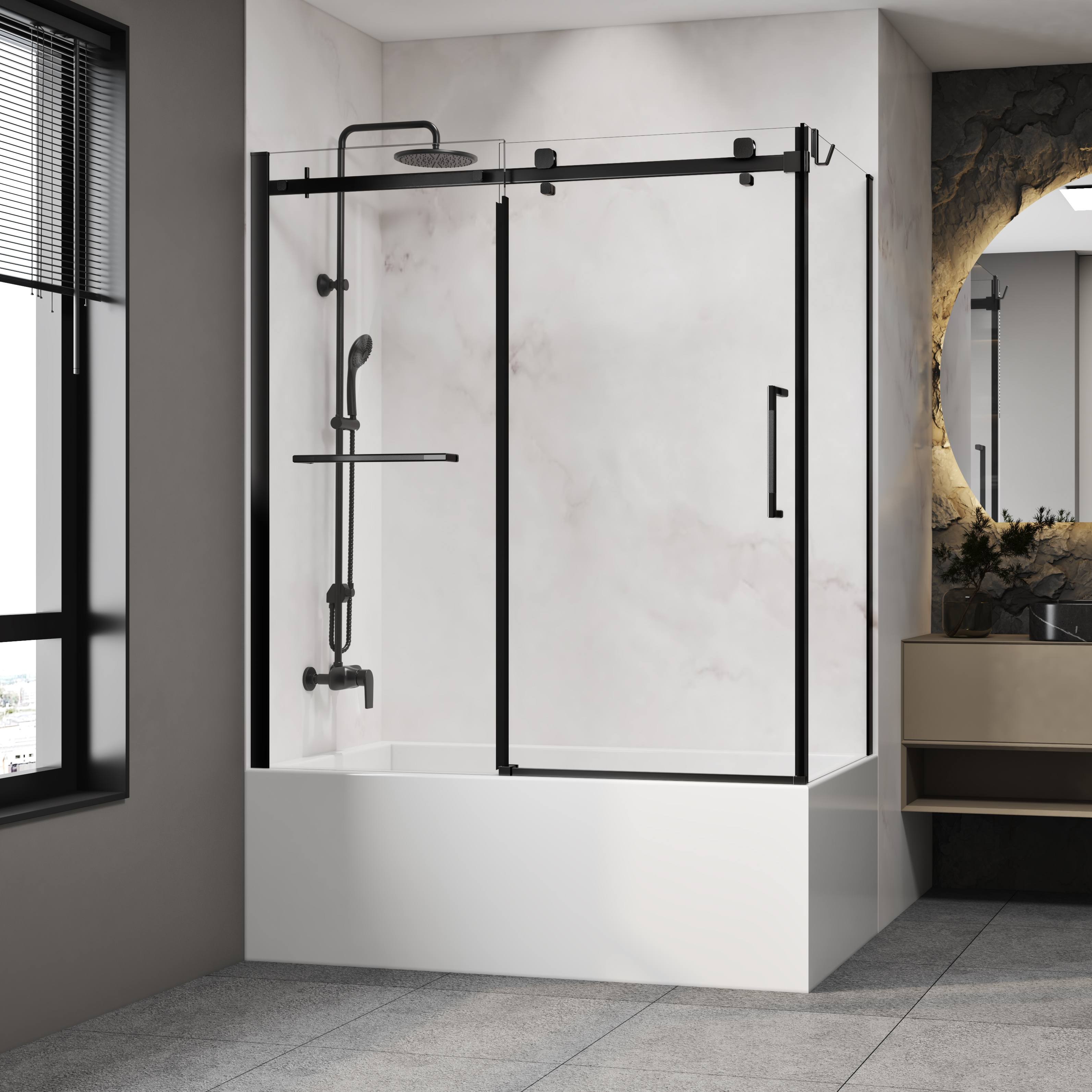 Shower base Slate 60 x 42, custom-made tile flange installation